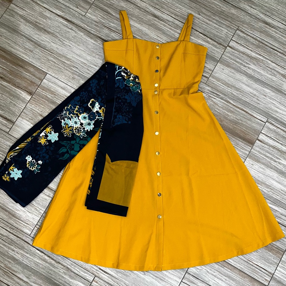 Women Summer Dress with Button Front